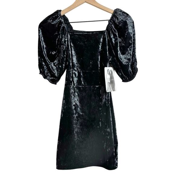 KENDALL + KYLIE BLACK WOMEN MINI DRESS PUFFY SLEEVES SIZE SMALL BRAND NEW - Picture 1 of 6
